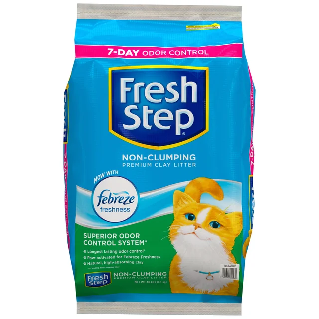 Fresh Step Non-Clumping Premium Cat Litter with Febreze Freshness, 40 lbs