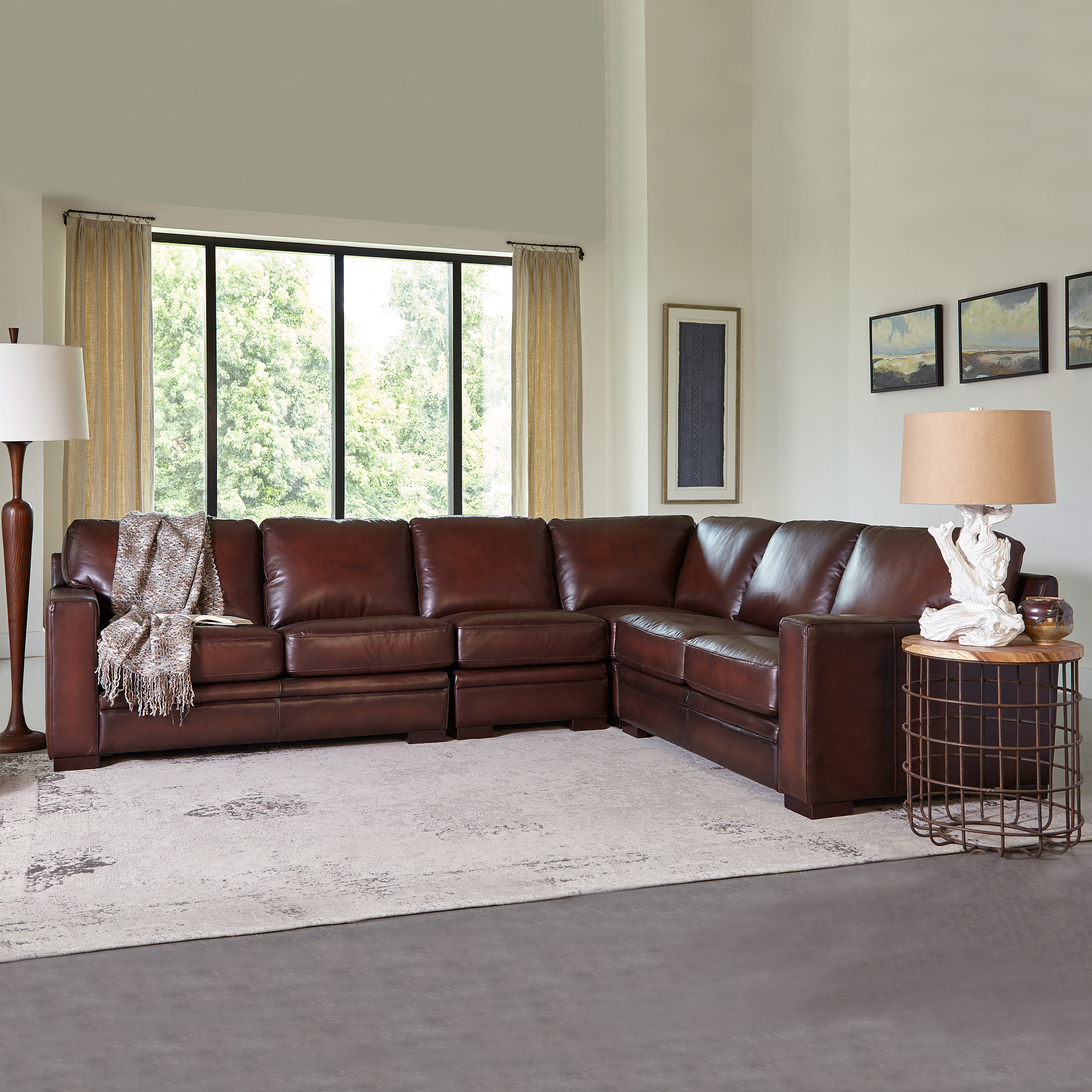 Luca 4-piece Top Grain Leather Sectional Costco