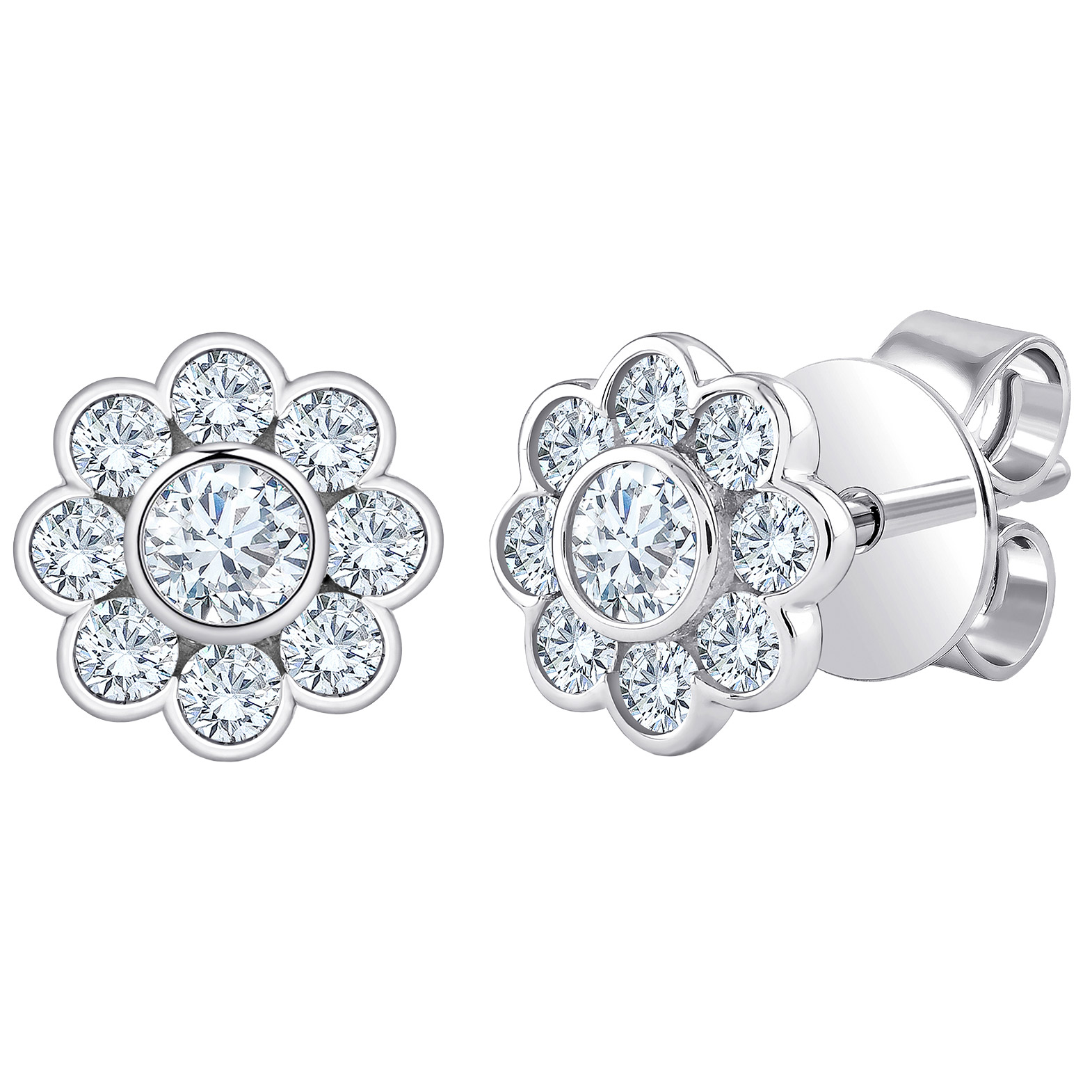 Round Brilliant Diamond Floral Earrings (0.50 ctw)
