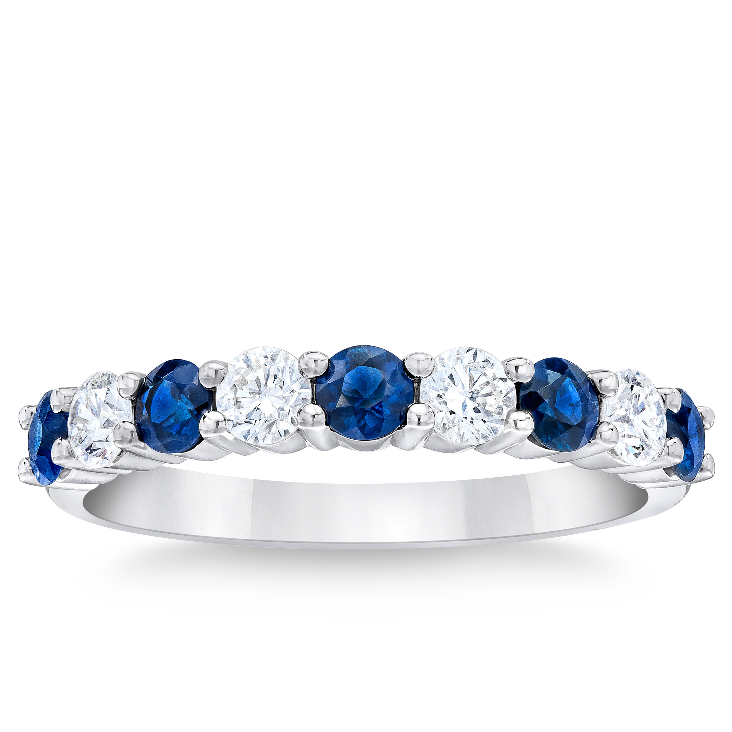 Round Cut Blue Sapphire and Diamond Ring (0.44 ctw)