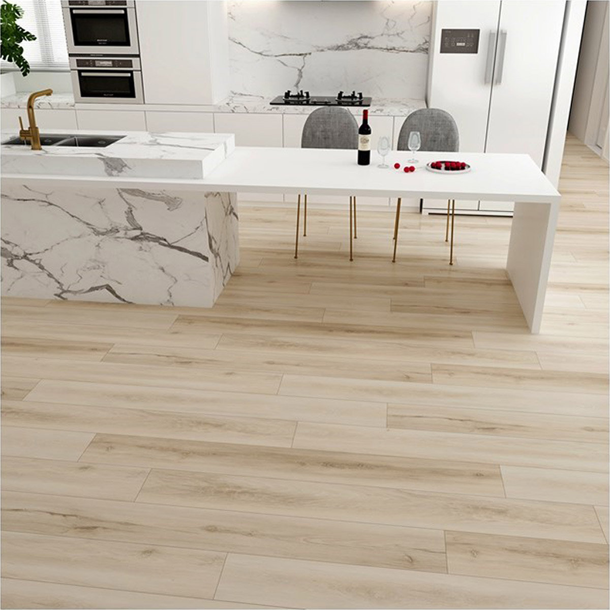 Vanguard Honey Oak 17.7 cm (7 in.) Vinyl Flooring with 1mm Underlayment Padding Included