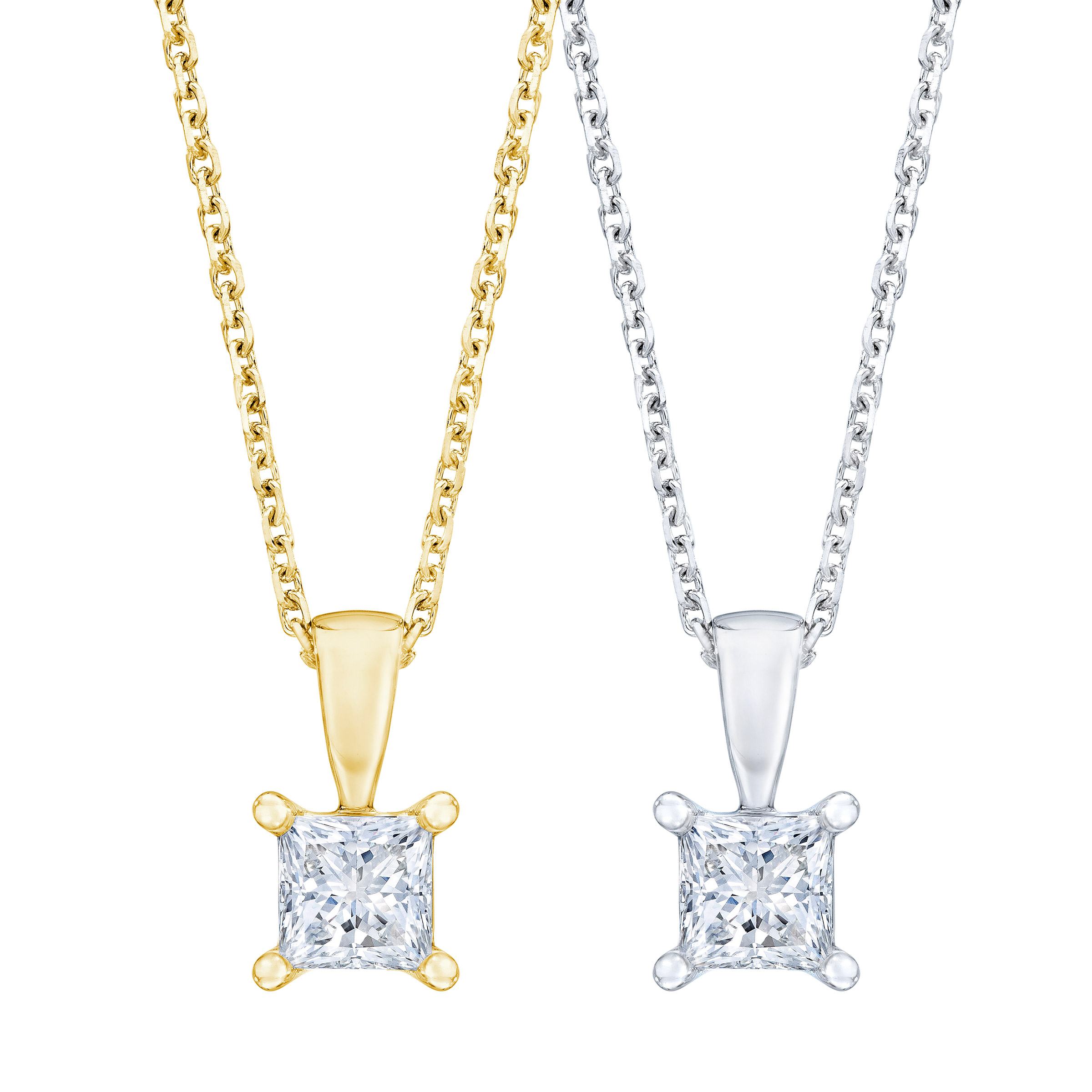 Princess Cut Diamond Solitaire Pendant (0.50 ct)