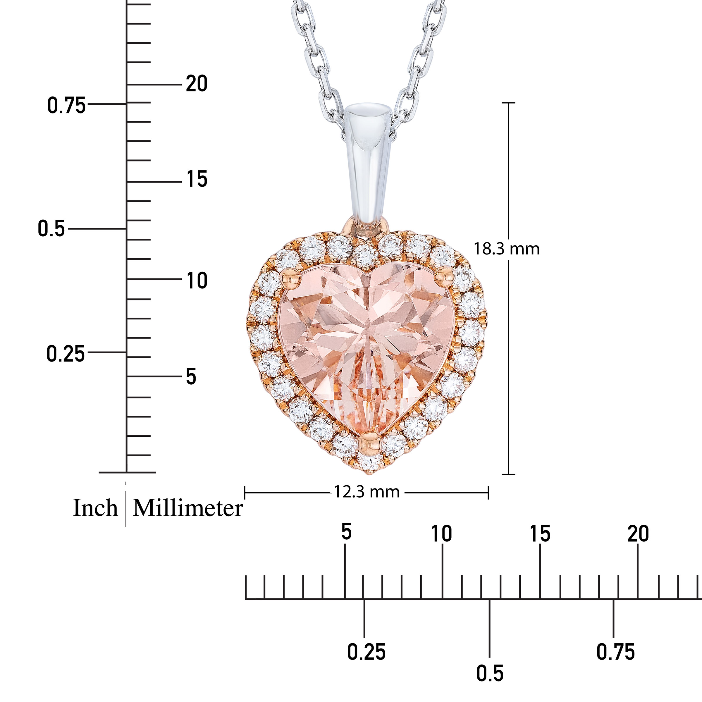 Morganite & Diamond 14kt Two-Tone Gold Heart Pendant | Costco