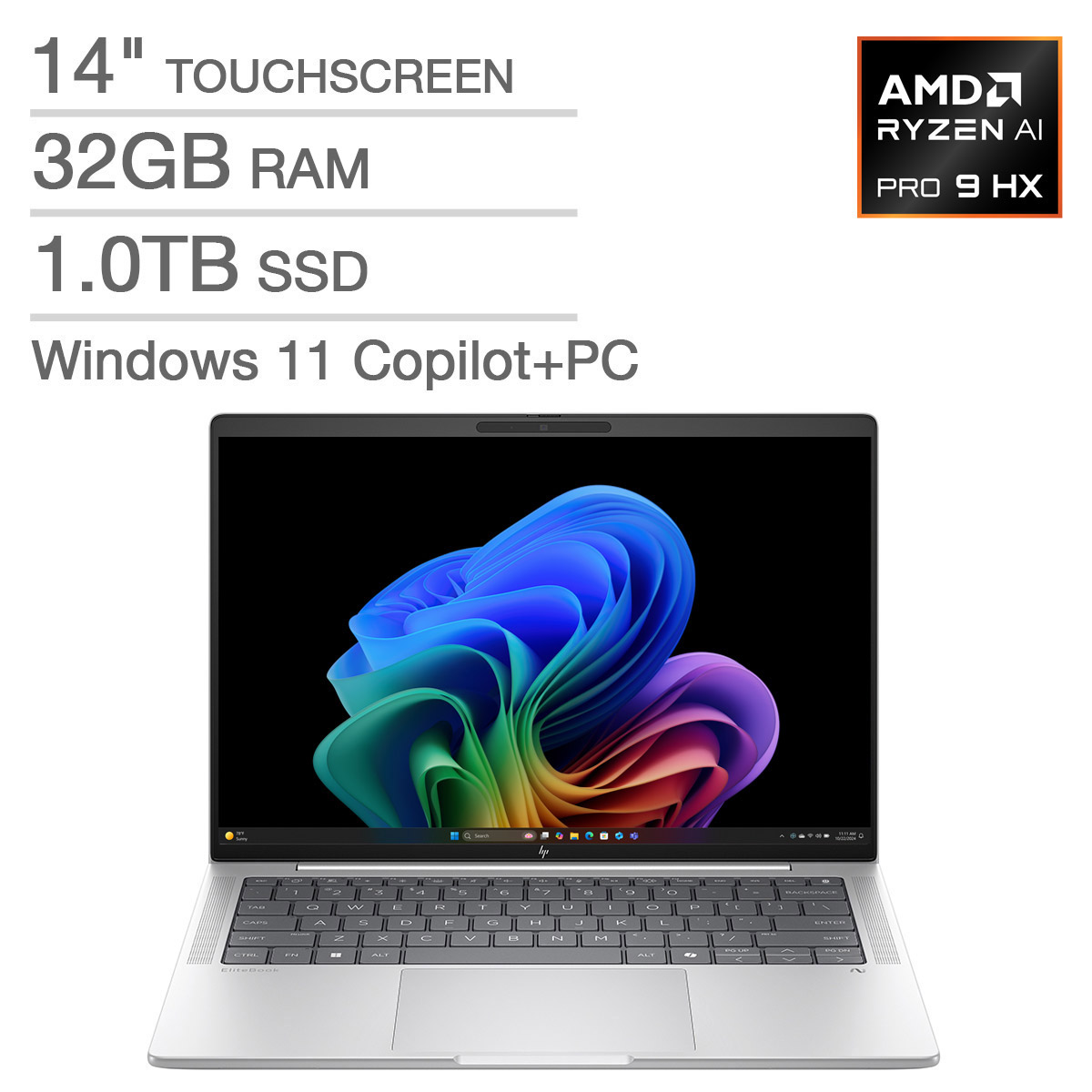 HP EliteBook X G1a 14" AI Laptop - AMD Ryzen AI 9 HX PRO 375 - Copilot+ PC - 2.8K OLED Touchscreen - 32GB Memory - 1TB S