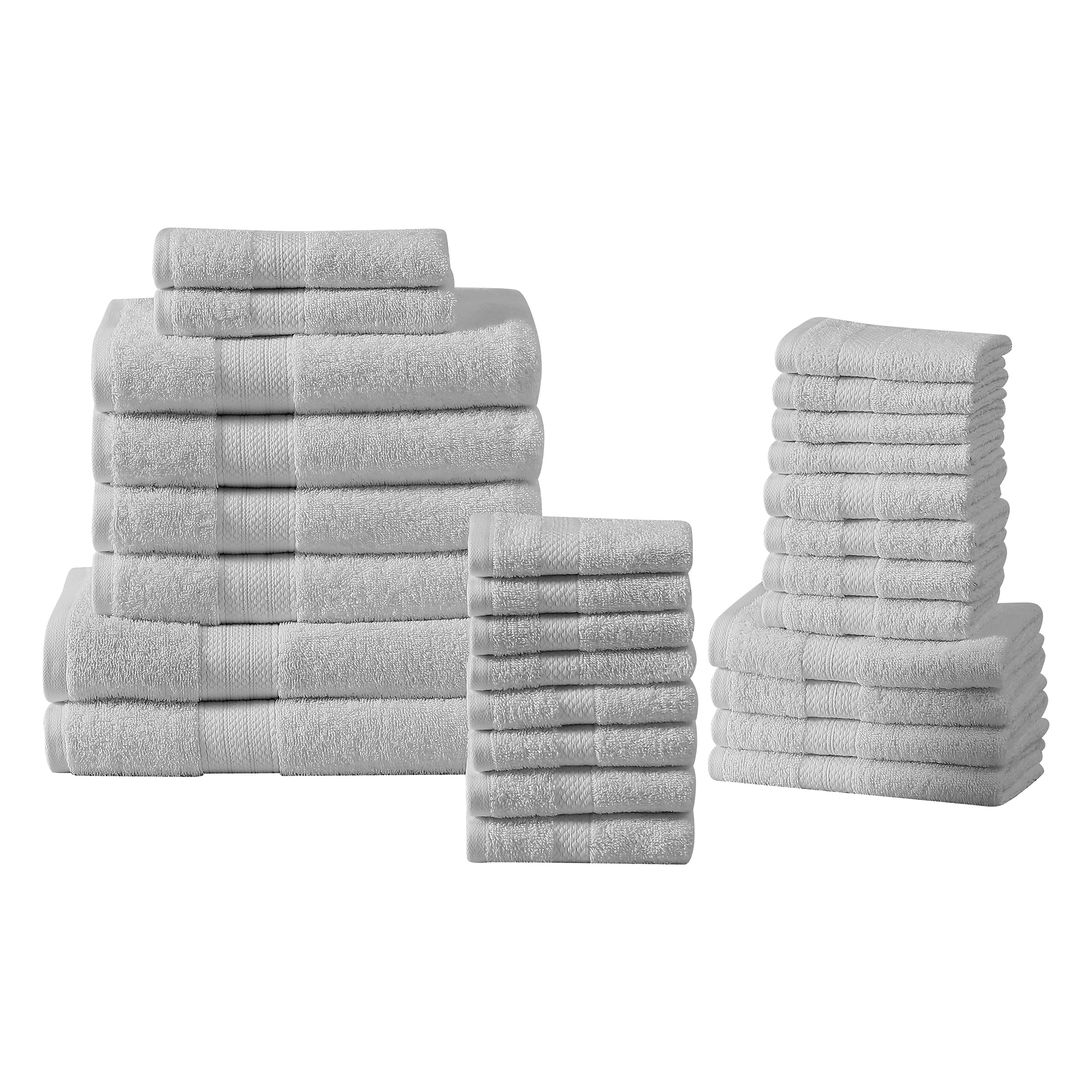Low Twist Luxury 30-piece 100% Cotton Towel and Bath Mat Set