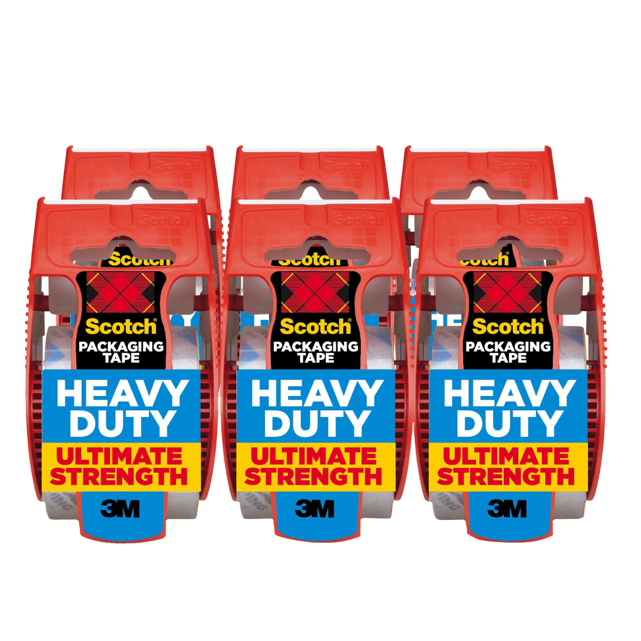 Scotch 3M Heavy Duty Packing Tape - 6 Rolls, Clear, For Shipping & Moving