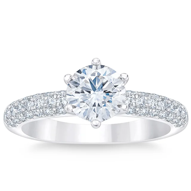Round Brilliant 1.50 ctw VS2 Clarity, I Color Diamond Platinum Ring, Size 6