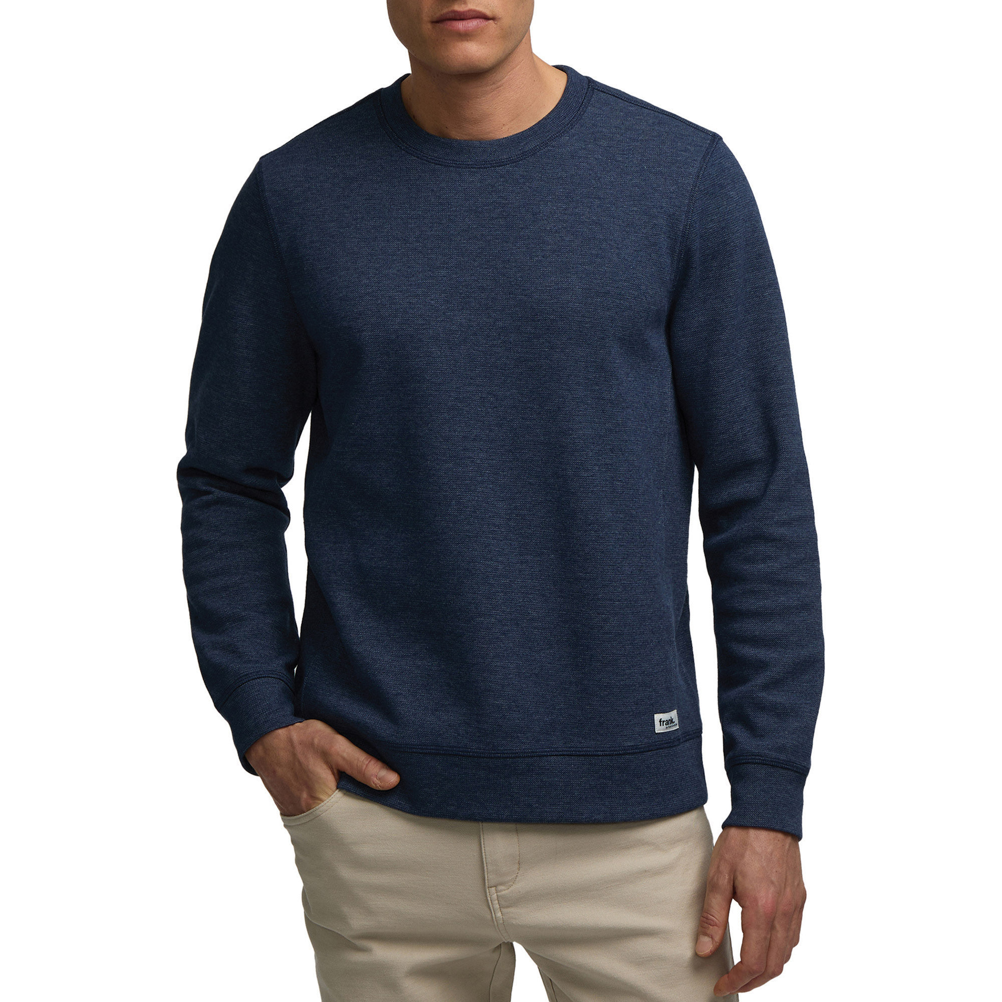 frank. by Frank And Oak Men's Pique Knit Long Sleeve Crew Neck Sweater