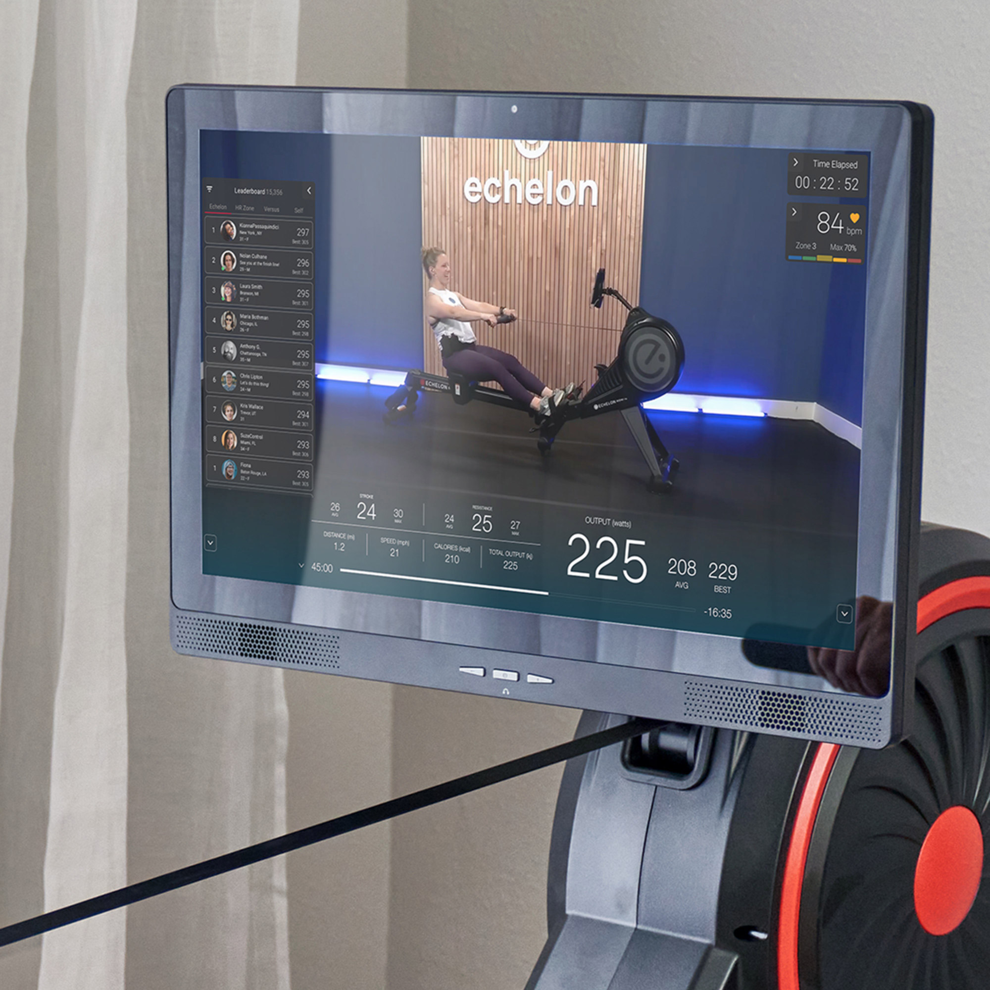Echelon Row-S Indoor Rowing Machine with 22 in. class Rotating HD ...
