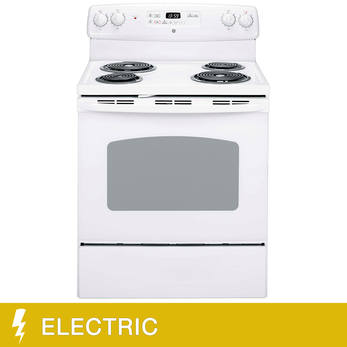GE 30 in. White Freestanding Electric Range with SensiTemp Coil Elements