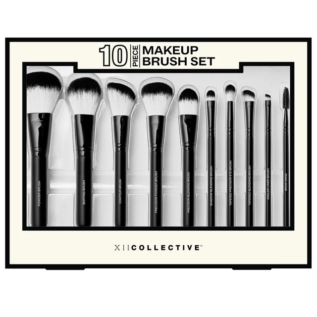 XII COLLECTIVE MAKEUP BRUSH SET 10-PIECE