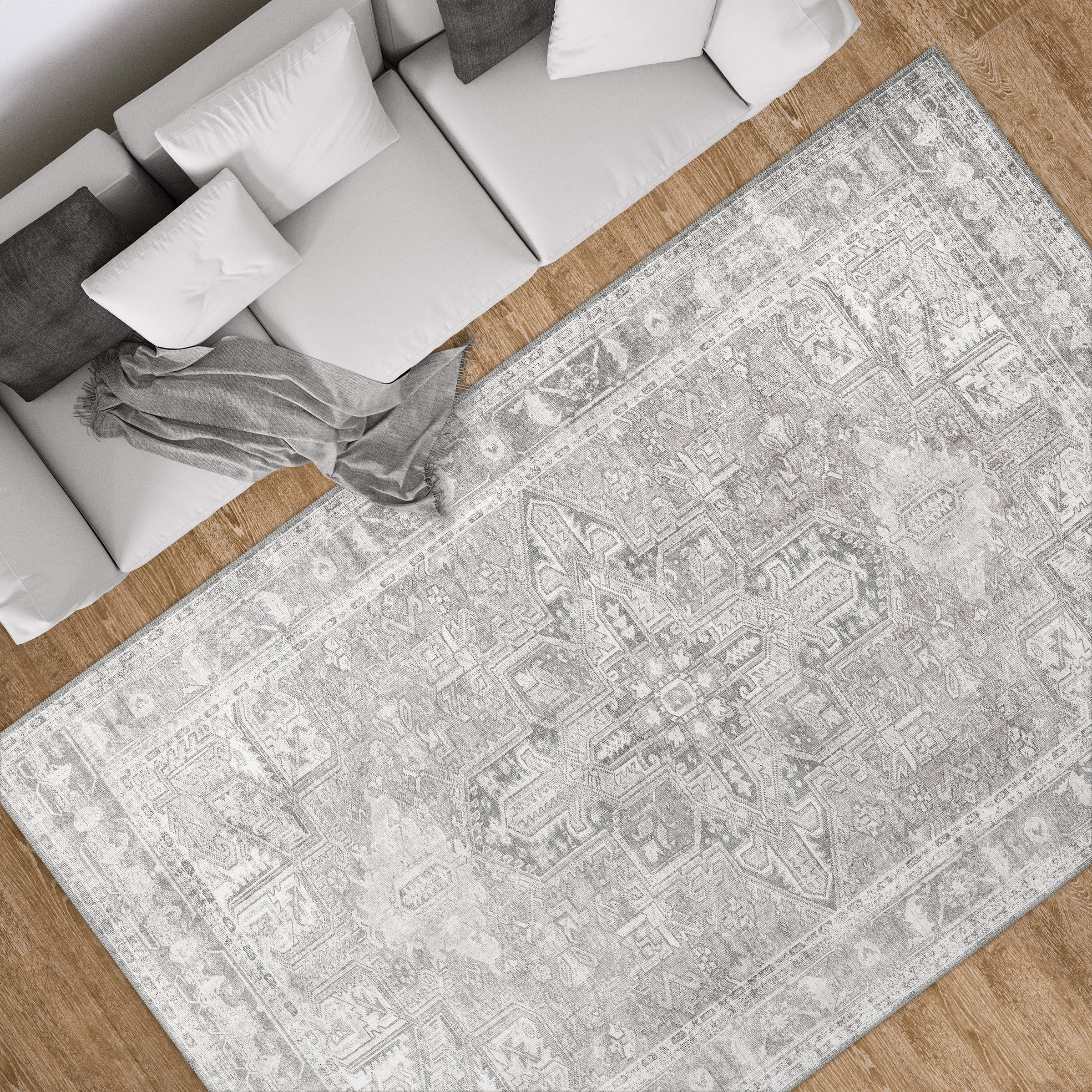 Apache Chenille Area Rug, Gilbert Gray, 5' x 8' | Costco