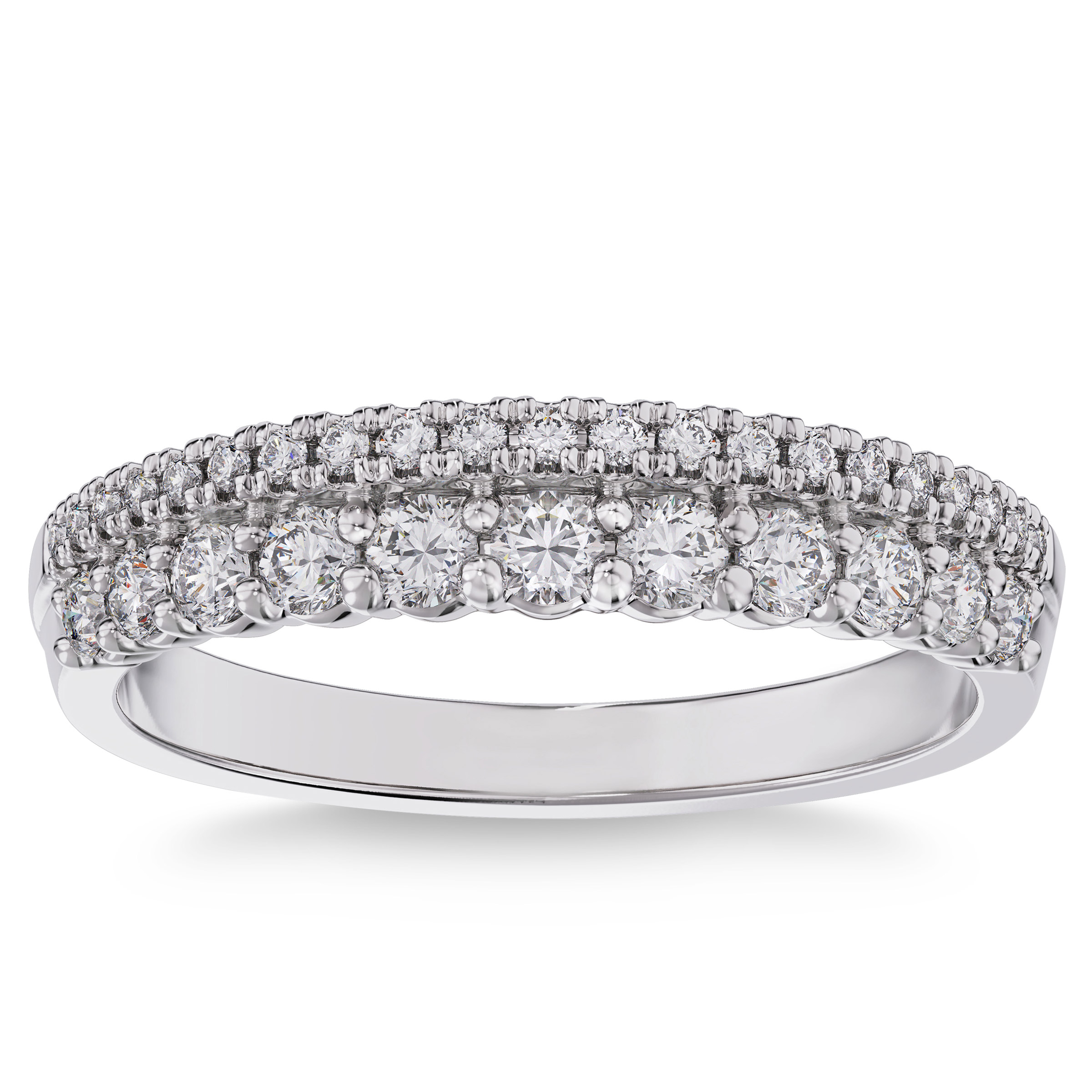 Round Brilliant Diamond Two Row Band (0.50 ctw)