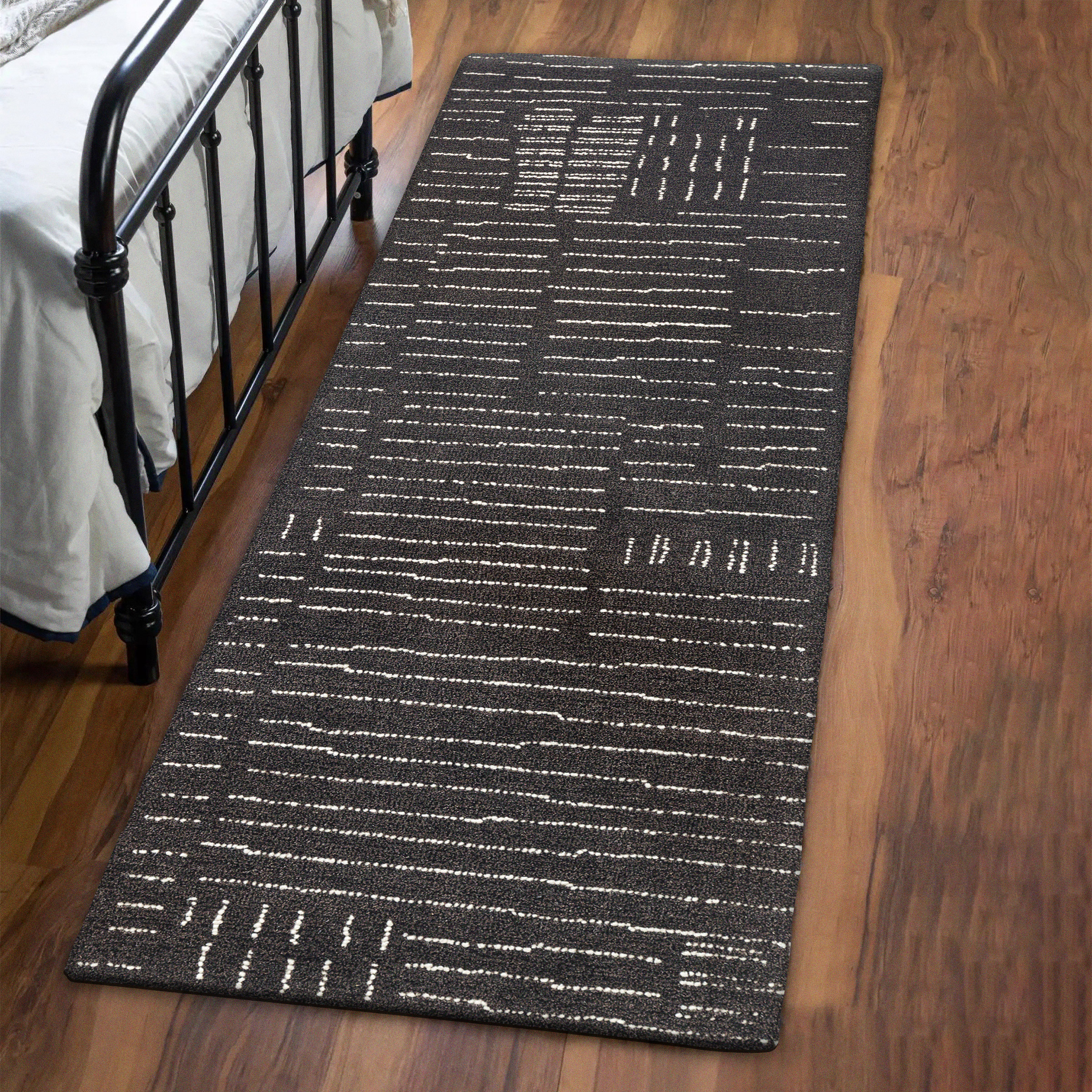 Obeetee Nomad Wool Area Rug Collection  Nina Charcoal