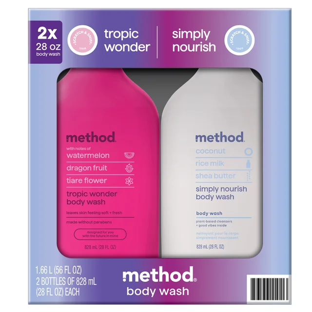 METHOD BODY WASH 2/28 FL OZ BOTTLES
