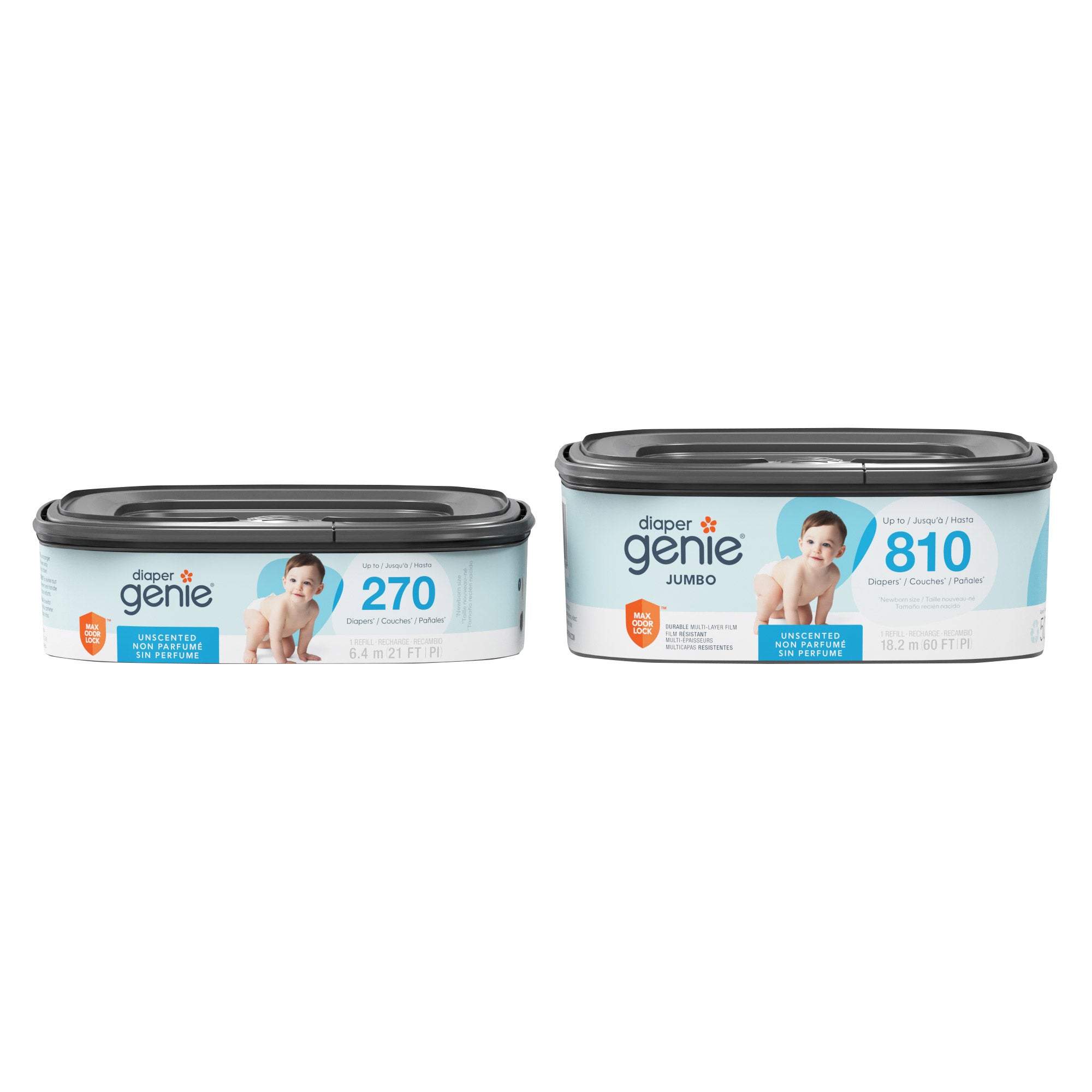 Diaper Genie Square Refill, 2 Multi-size Packs, 1080-count