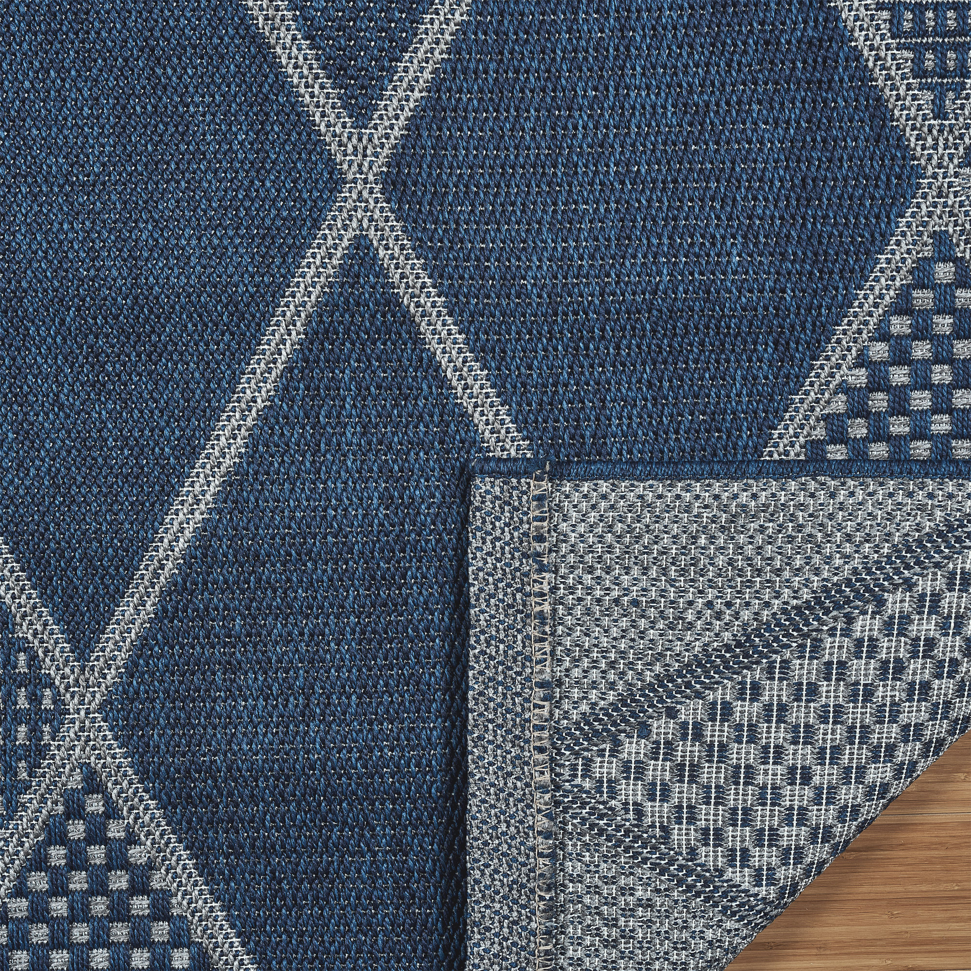Laguna Indoor/Outdoor Area Rug, Morris Navy Gray, 5'3” x 7' | Costco