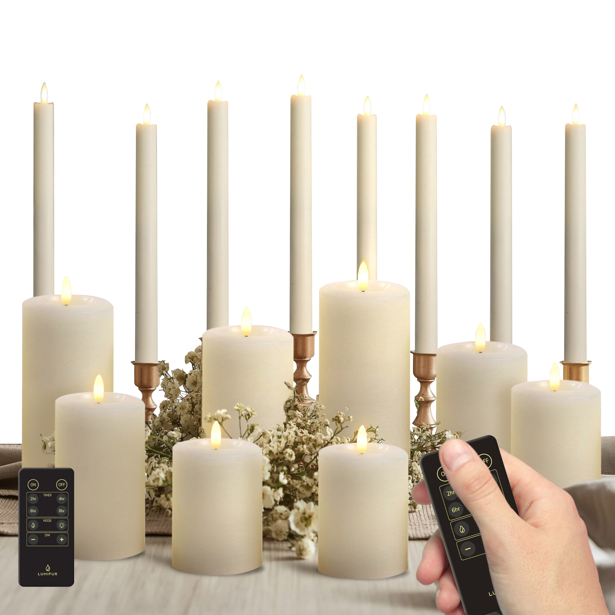 LumiPur 18‑piece Essentials Flameless LED Candle Centerpiece