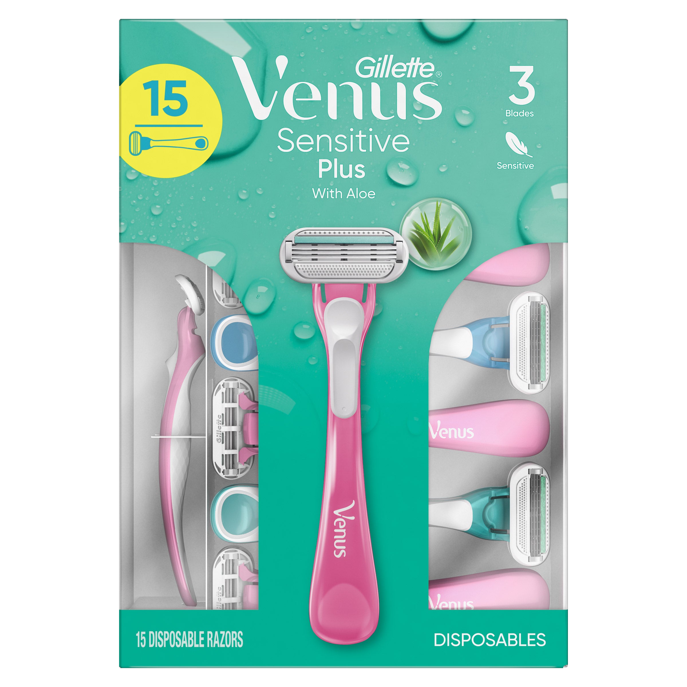 Gillette Venus Sensitive Plus Disposable Razor, 15-count | Costco