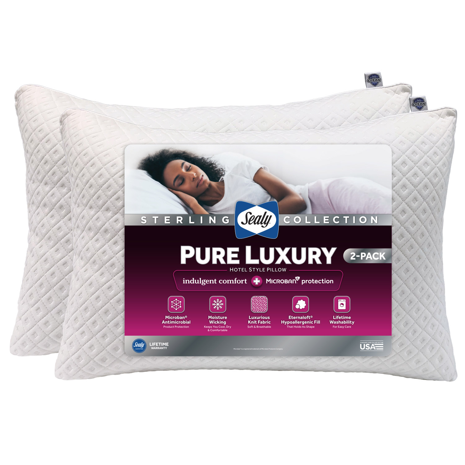 Sealy Sterling Pure Luxury Pillow, 2-pack | Costco