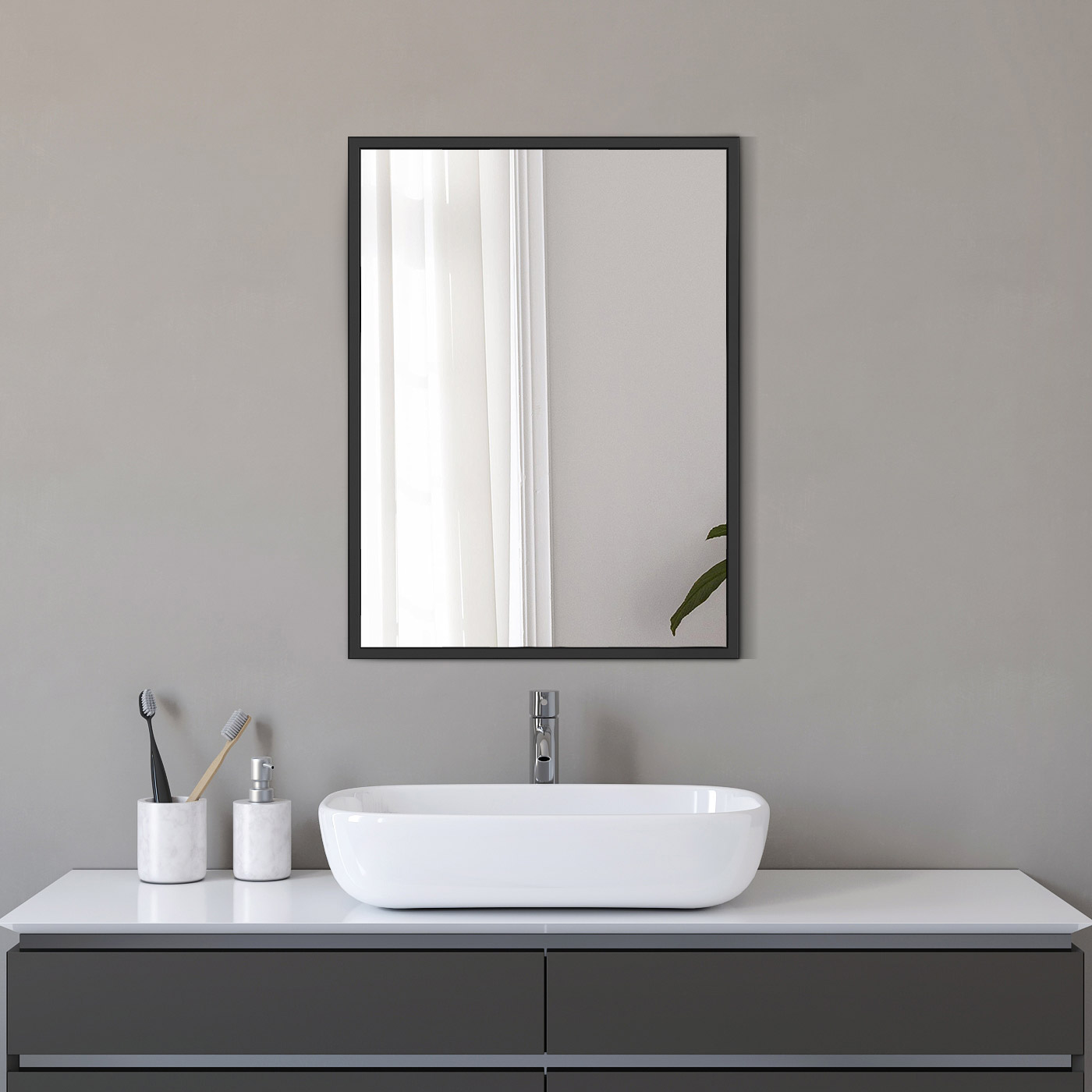 Appollo Hamilton Modern Metal Framed Mirror