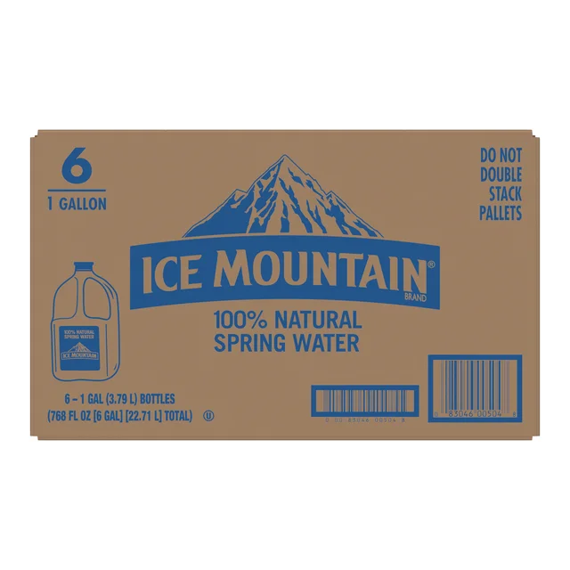 Ice Mountain 100% Natural Spring Water, 1 gl, 6-count