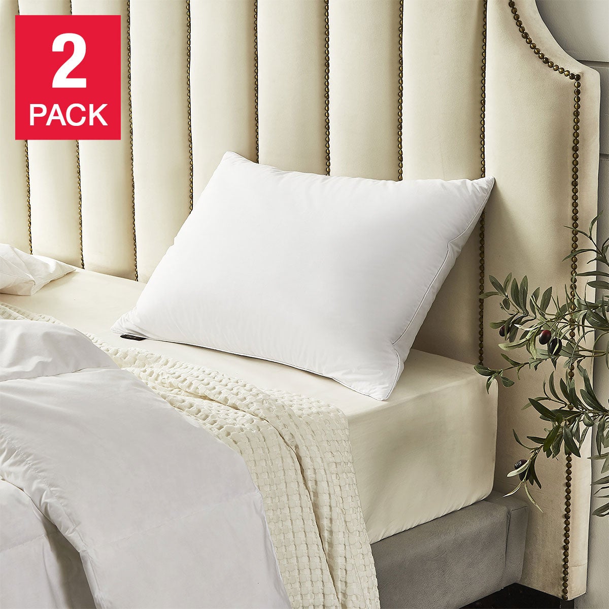 Farm to Home Organic Cotton Down Alternative Pillow, 2-pack