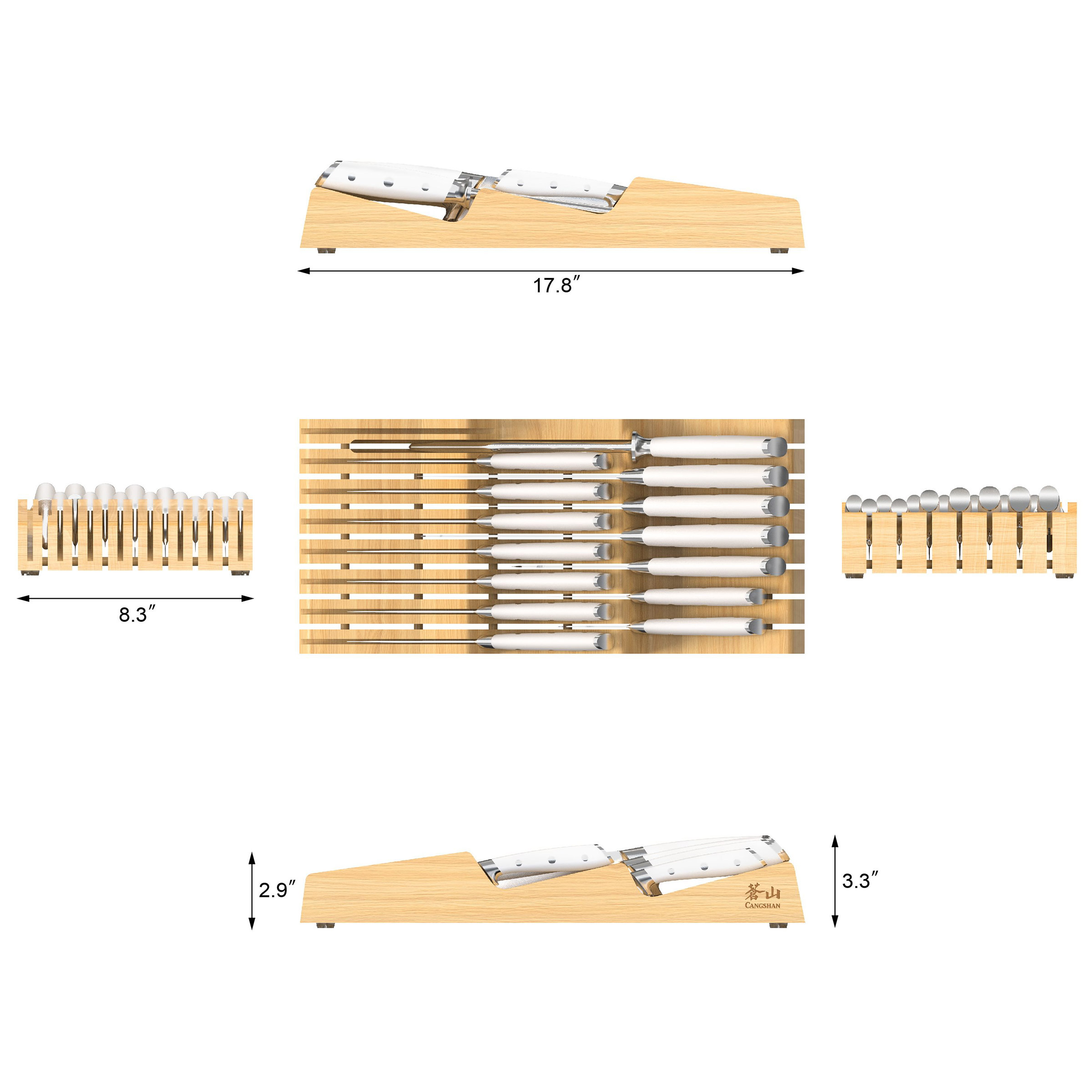 Cangshan Alps Series German Steel 15-piece Knife In-Drawer Set