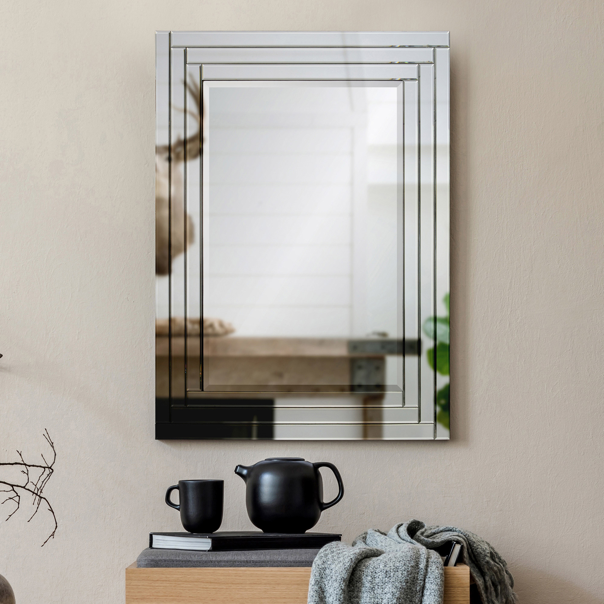 Katya Rectangular Mirror with Beveled Edge Frame