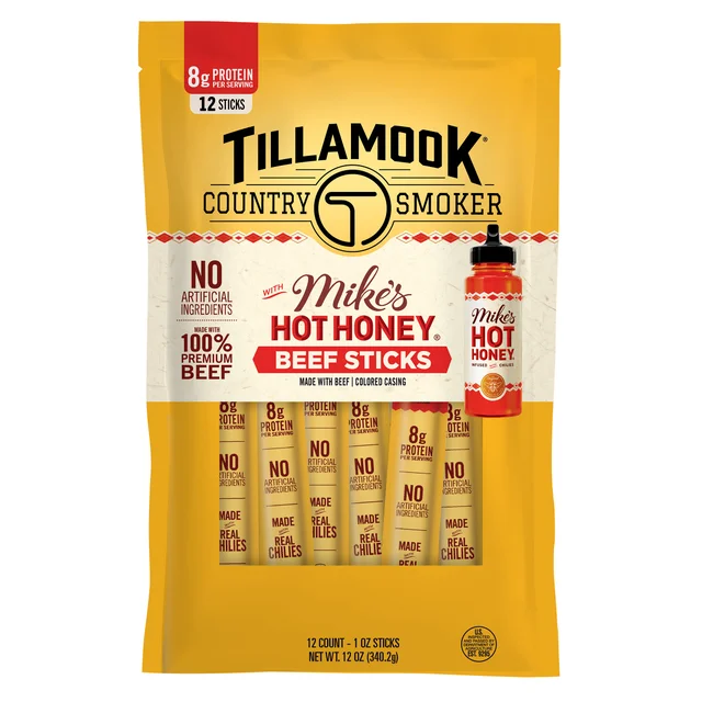 TILLAMOOK HOT HONEY BEEF STICK 12 CT