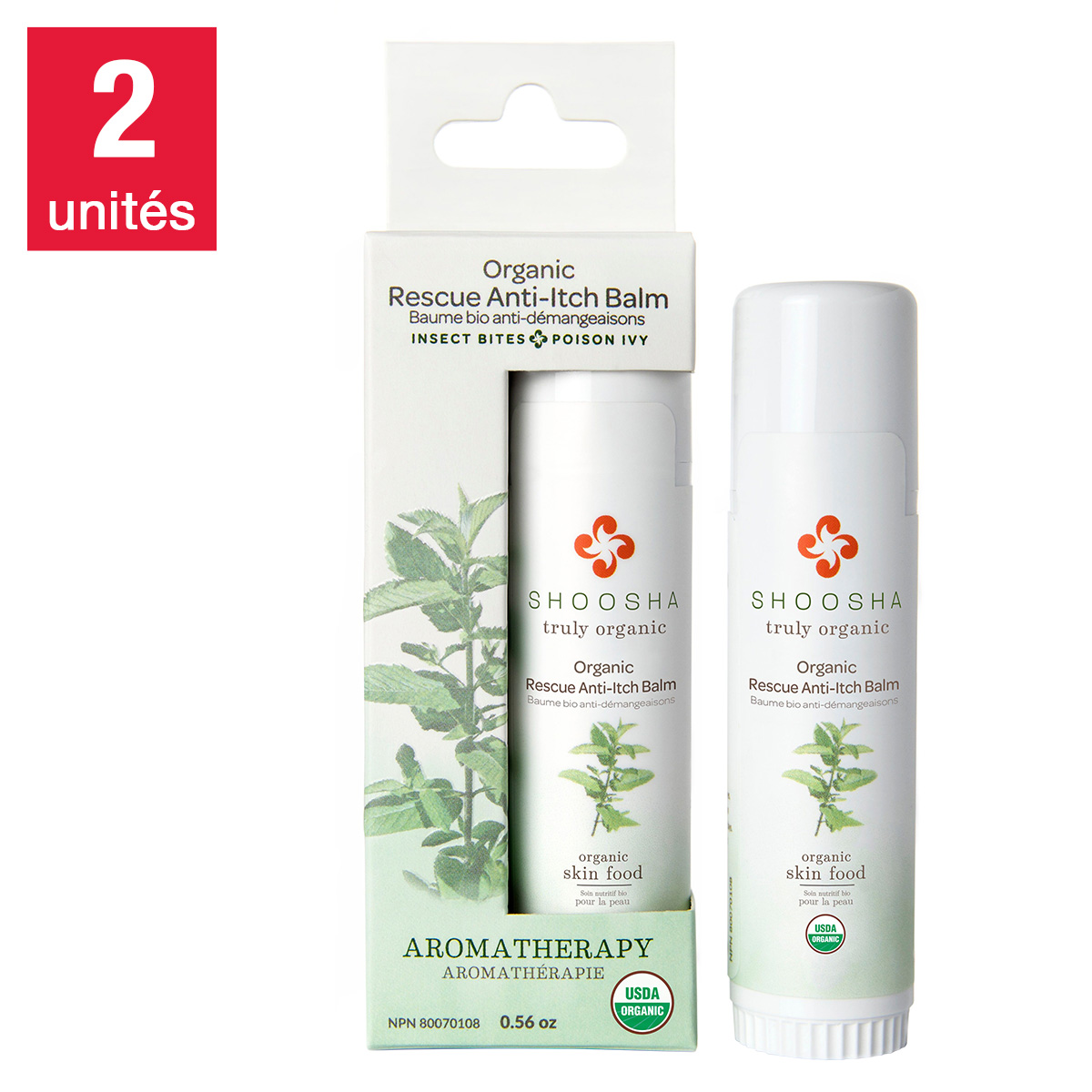 Shoosha - Baume biologique antidémangeaisons 2 x 0,56 oz
