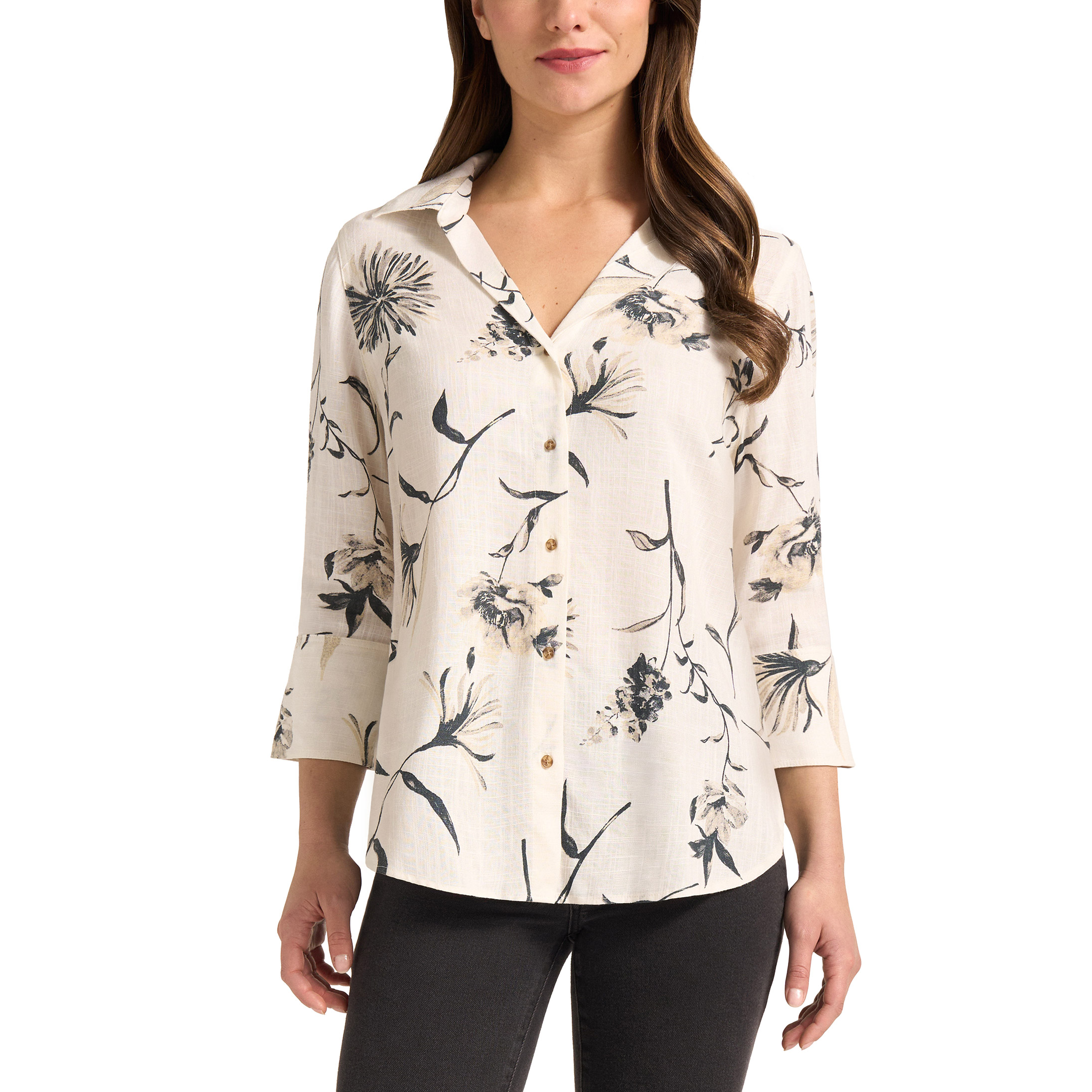 Matty M Women's Button Up 3/4 Sleeve Shirt | Costco