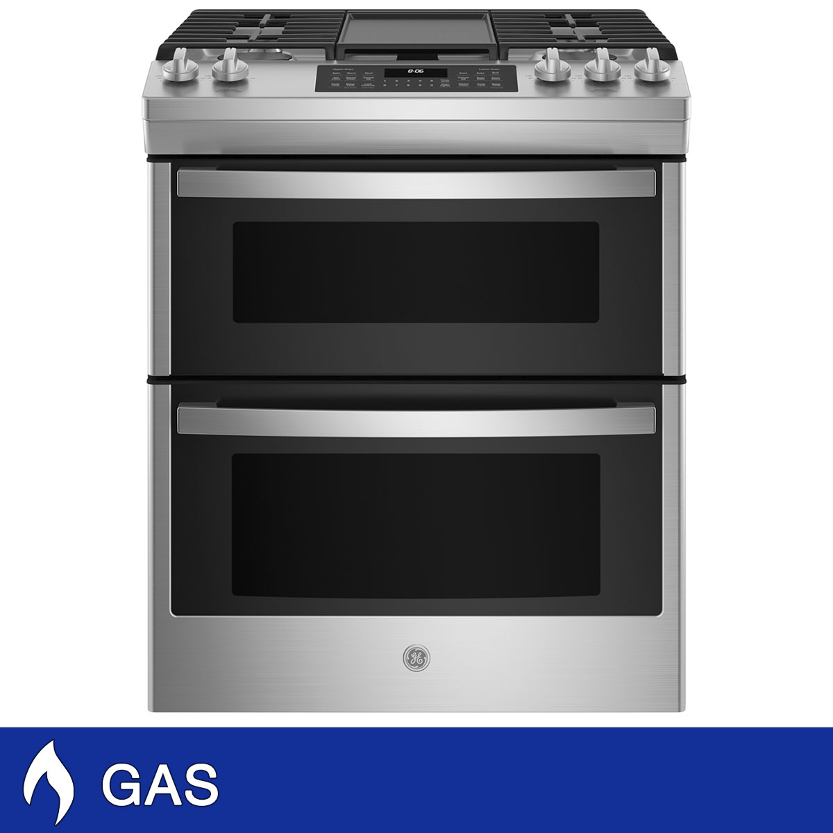 GE 30" 6.7 cu. ft. GAS Slide-in Double Oven Range with Convection