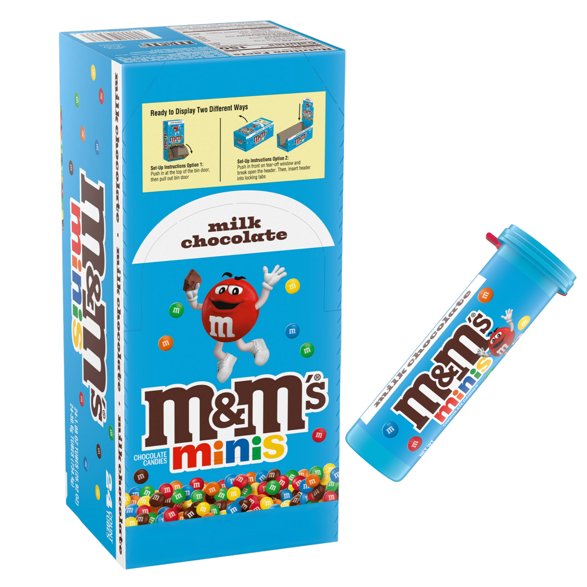 M&M's Milk Chocolate Candy Minis, 1.08 oz, 24-count | Costco