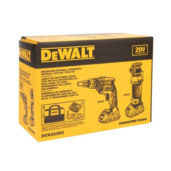 DEWALT 20V Max XR Drywall Combo Kit DCK263D2 | Costco DEWALT 20V Max XR Drywall Combo Kit DCK263D2 | Costco