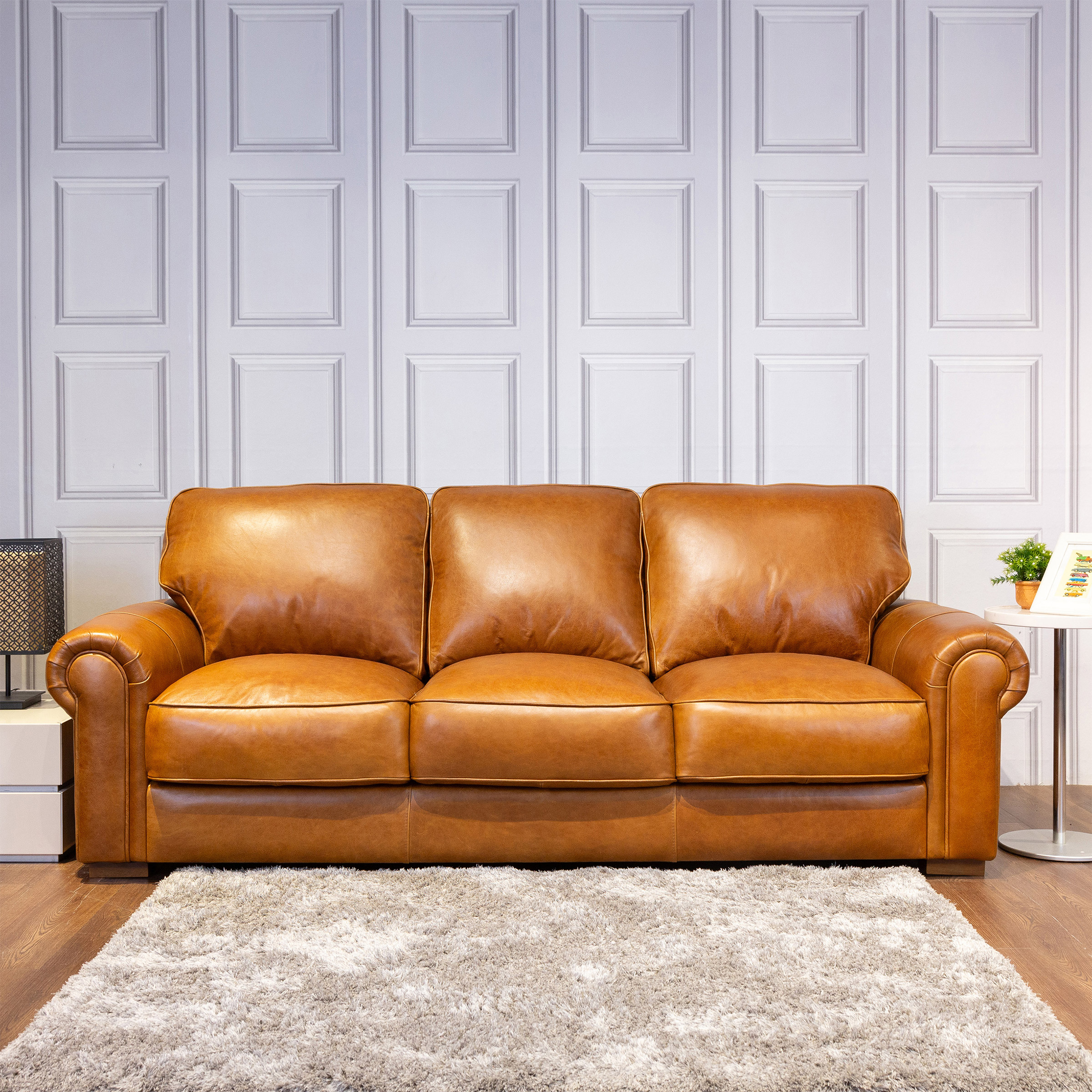 Stearns & Foster Royce Top Grain Leather Sofa
