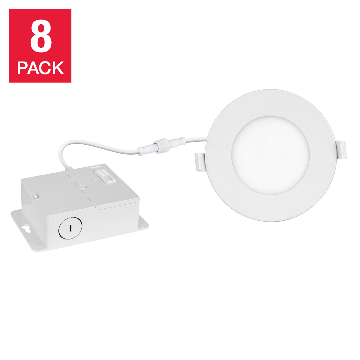 Luminus 4-in. 5CCT Recessed Panel Light Kit, 8-pack