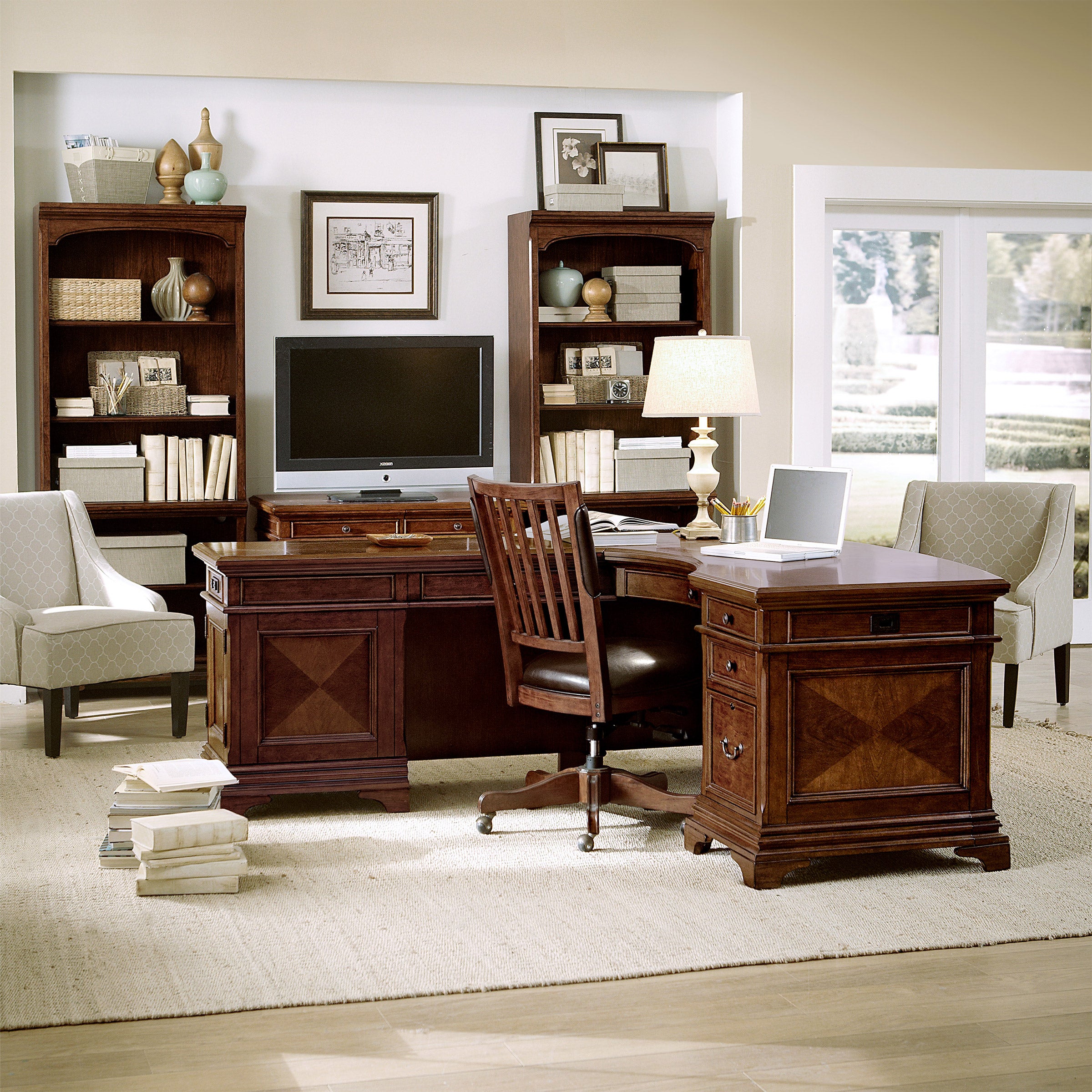 Lewis 66" Desk with Return & Lateral File