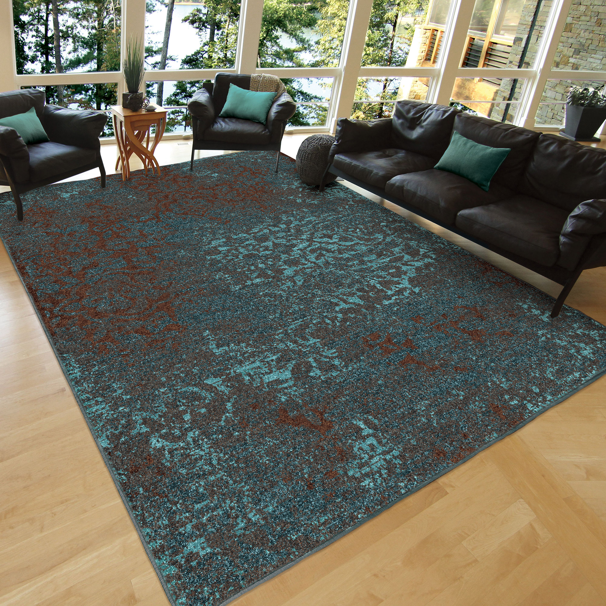 Orian Rugs Clayburn Aqua Area Rug | Costco