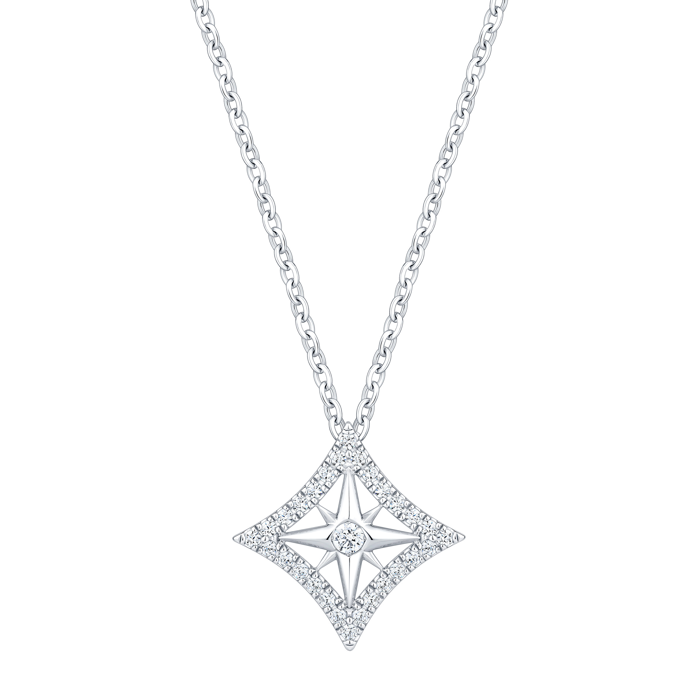 Round Brilliant Diamond Framed Star Pendant (0.20 ctw)