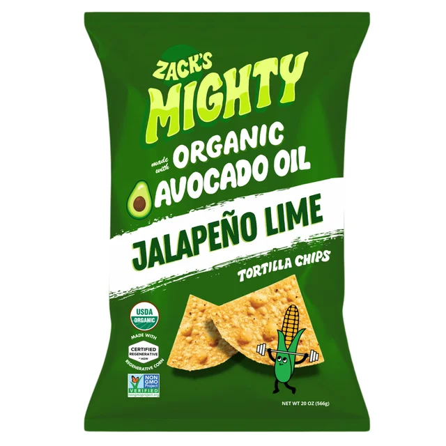 ZACK'S MIGHTY JALAPEÑO LIME AVO OIL TORTILLA CHIPS 20 OZ