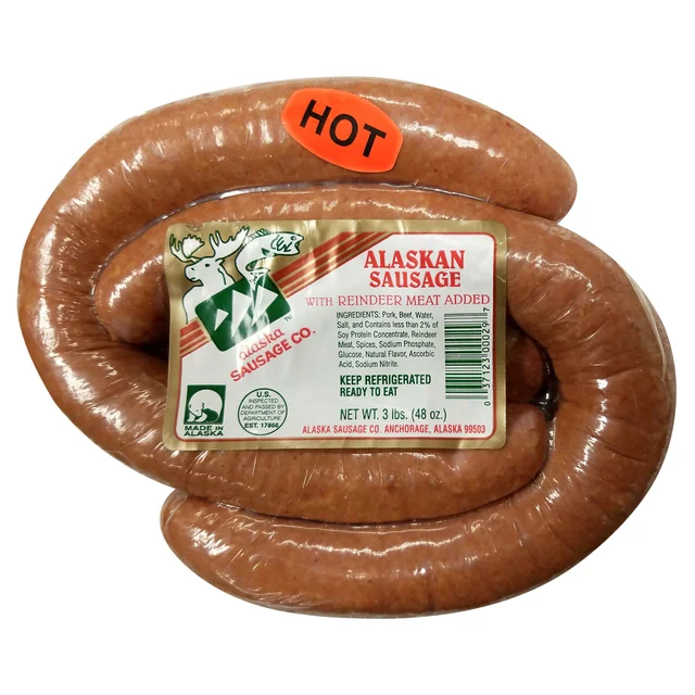 Alaska Sausage Company Hot Alaskan Sausage, 3 lbs