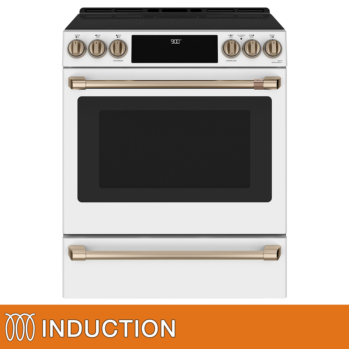 Café 30" 5.7 cu. ft. INDUCTION Slide-in Range with Warming Drawer  WiFi