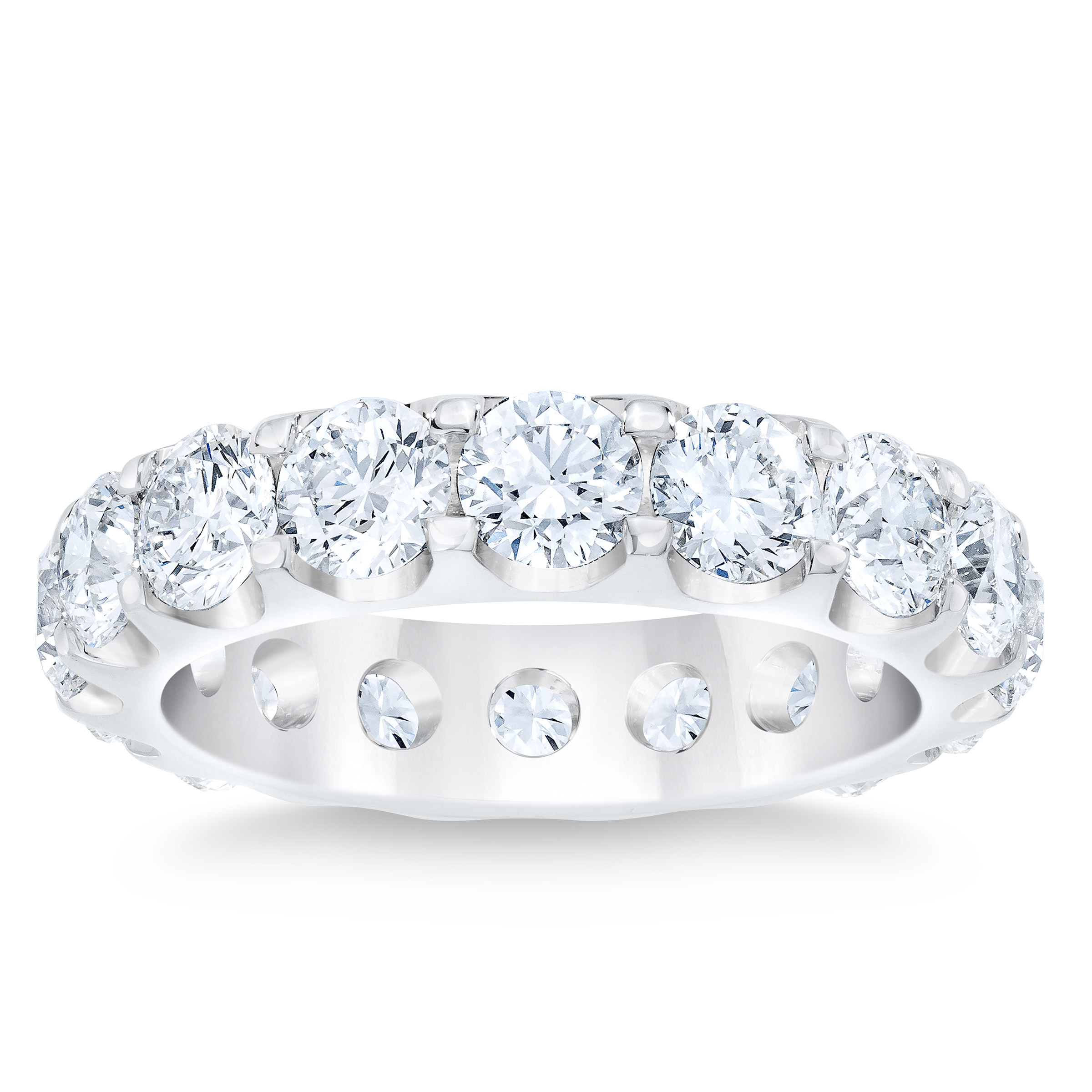 Round Brilliant 5.0 ctw VS2 Clarity  I Color Diamond Platinum Eternity Band