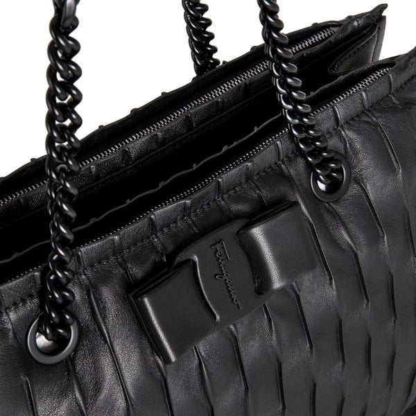 Ferragamo Viva Bow Tote Bag, Black | Costco Ferragamo Viva Bow Tote Bag, Black | Costco