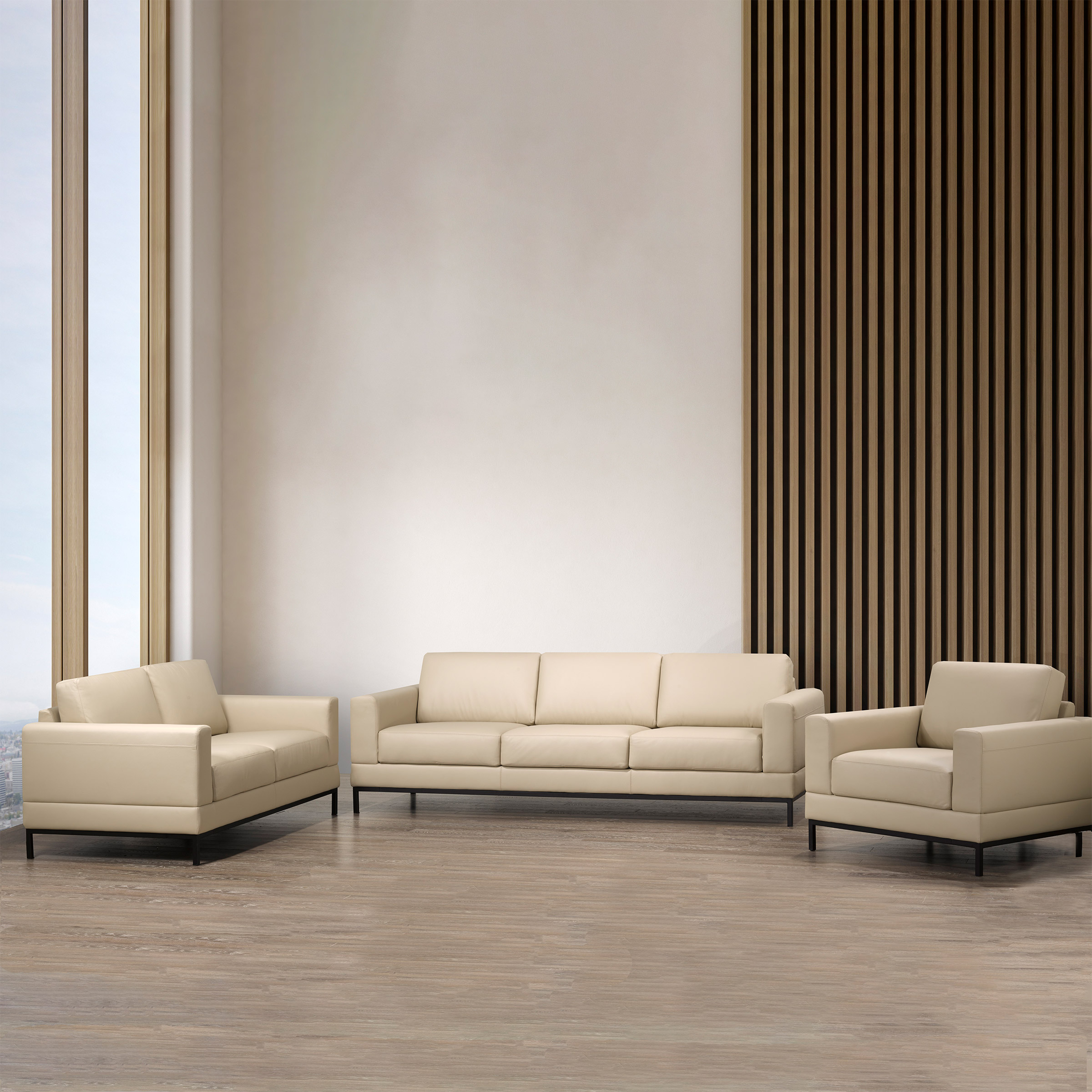 Galleria Top Grain Leather Sofa, Loveseat and Chair