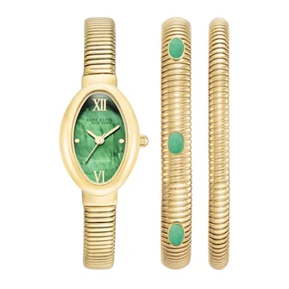 Anne Klein New York Women's Green Malachite Bracelet And Watch Set, 20 x 30mm