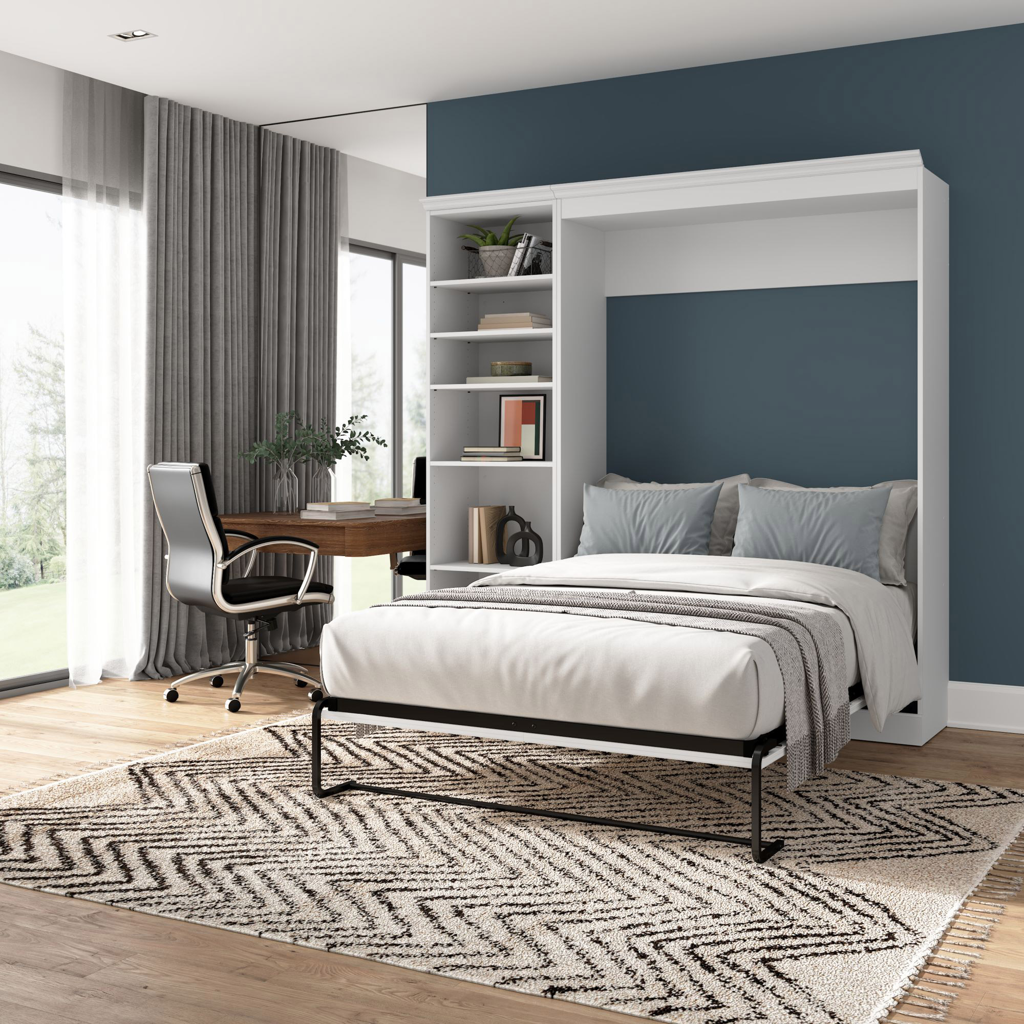 Bestar Evolution 2-piece Wall Bed Set, White