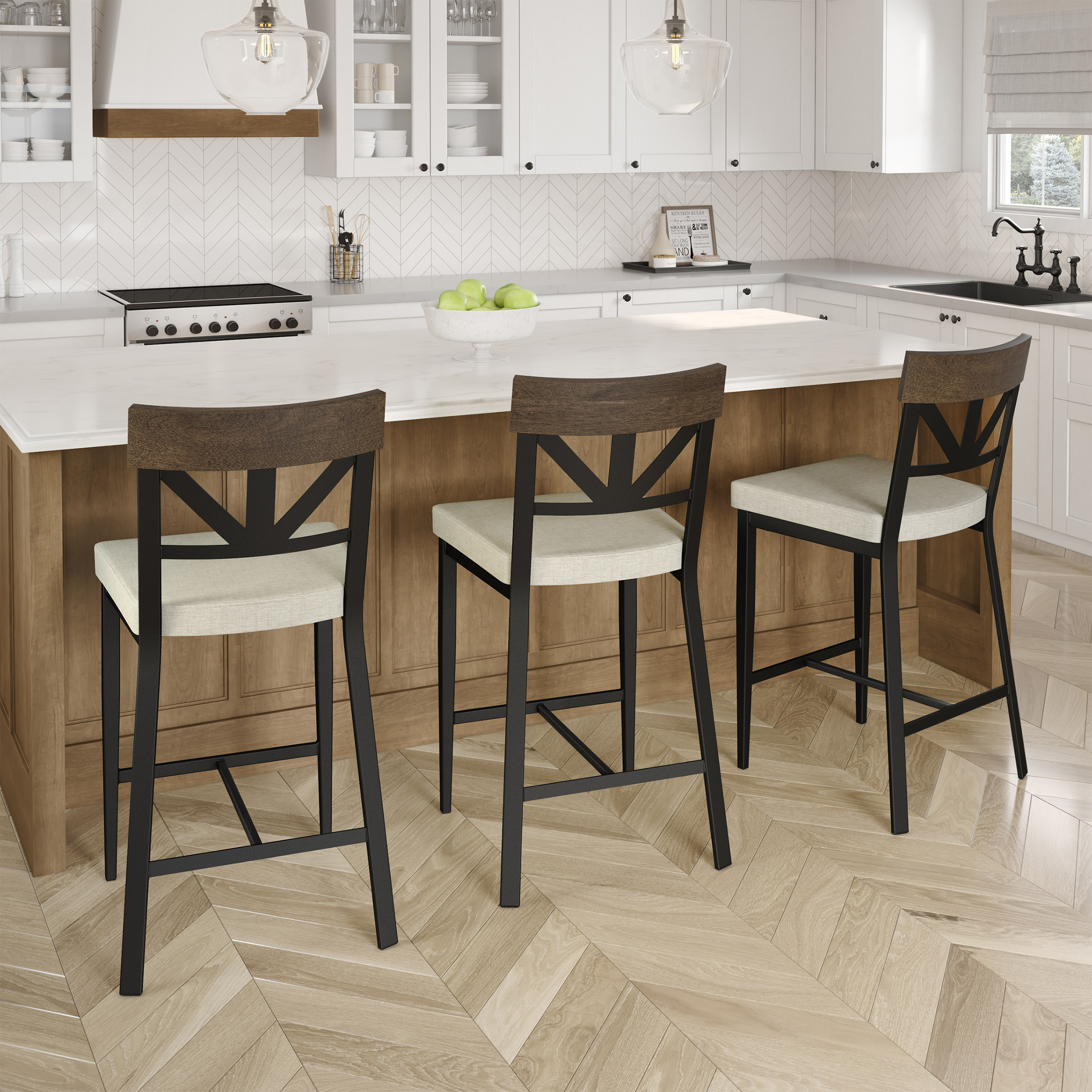 Amisco Clark Counter Stool with PVC Seat