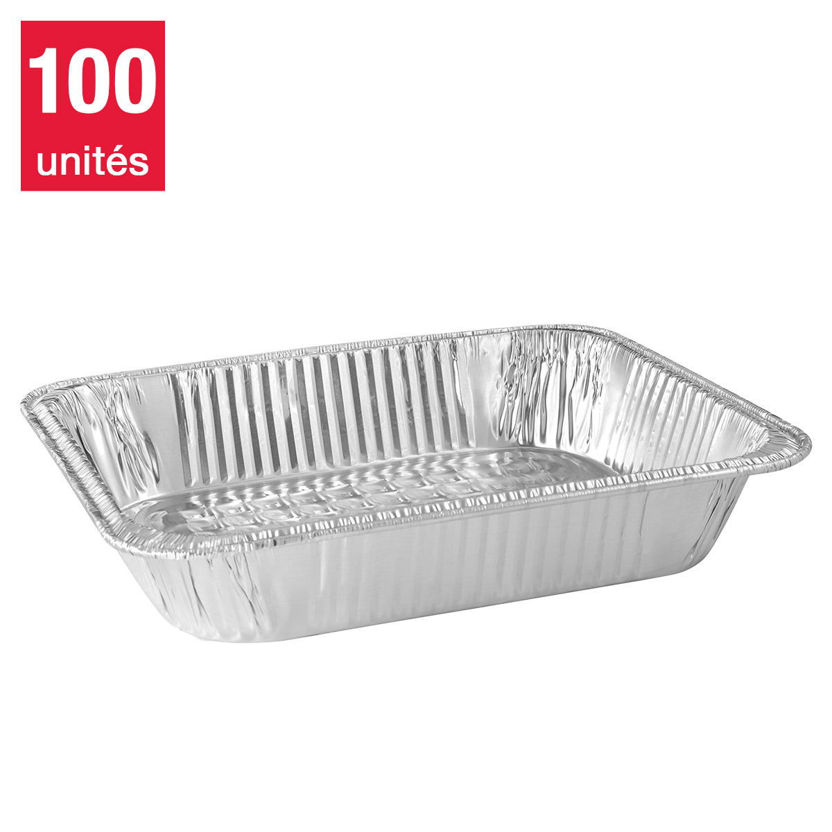 Titan - Ensemble de 100 plats de service demi-grandeur et profonds en aluminium pour plat réchaud